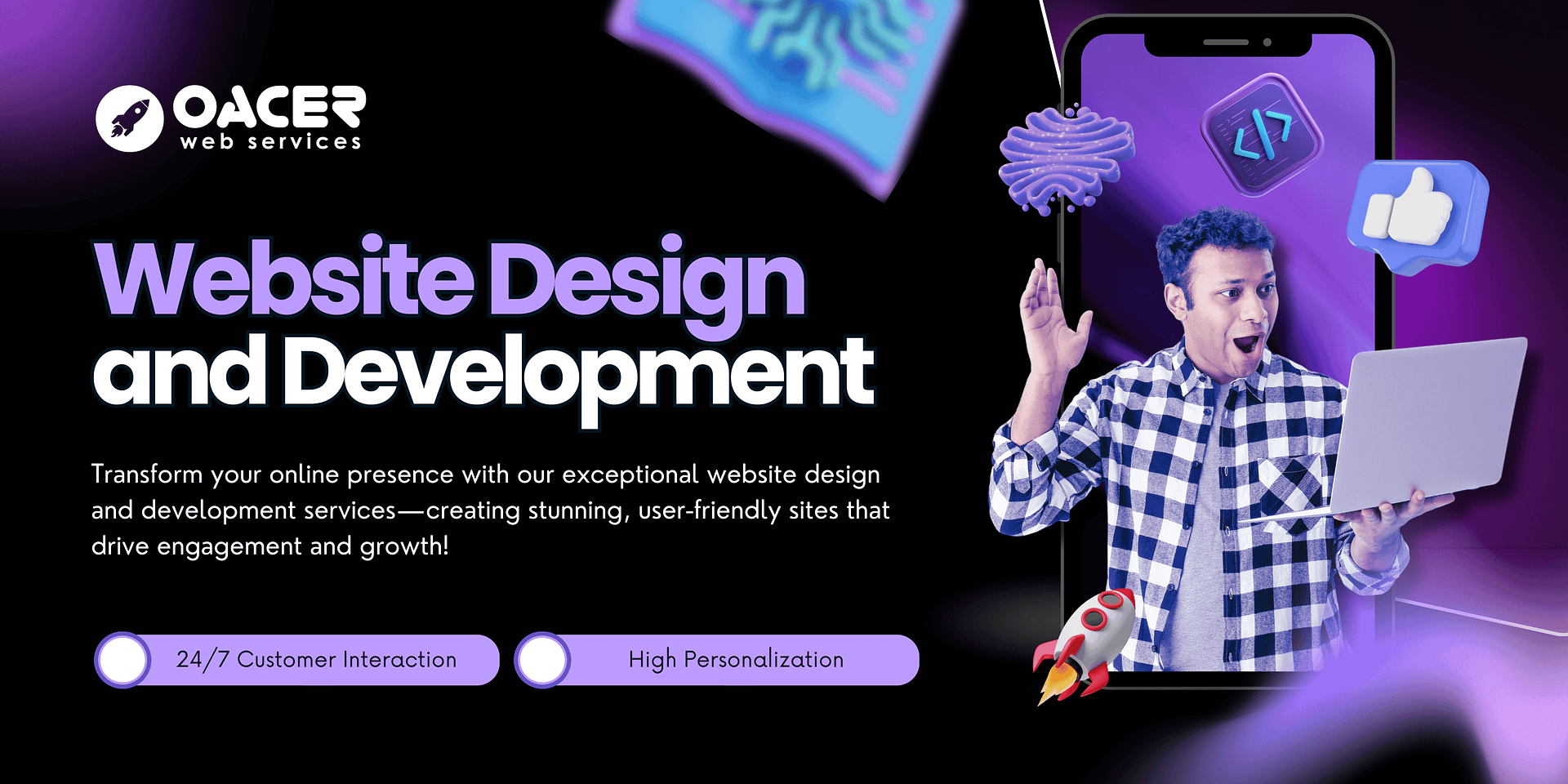 Empower your brand with Oacer Web Services - Development & marketing